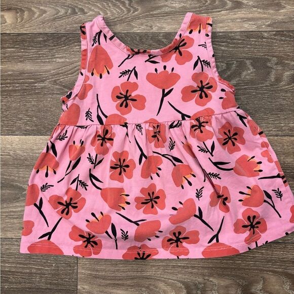 Hanna Anderson Pink Poppy Floral Sleeveless Ruffled Tier Tank Size 4 - Picture 4 of 4